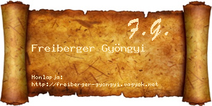 Freiberger Gyöngyi névjegykártya