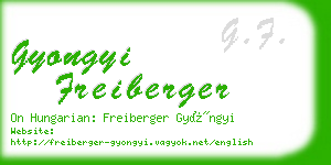 gyongyi freiberger business card